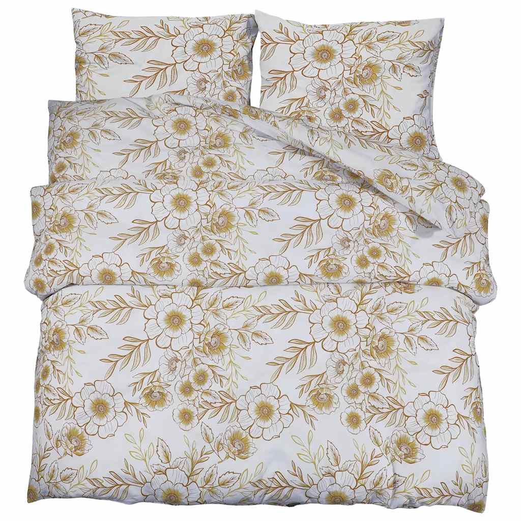 Vidaxl Duvet Crossing Set 200x200 cm Baumwoll weiß und braun