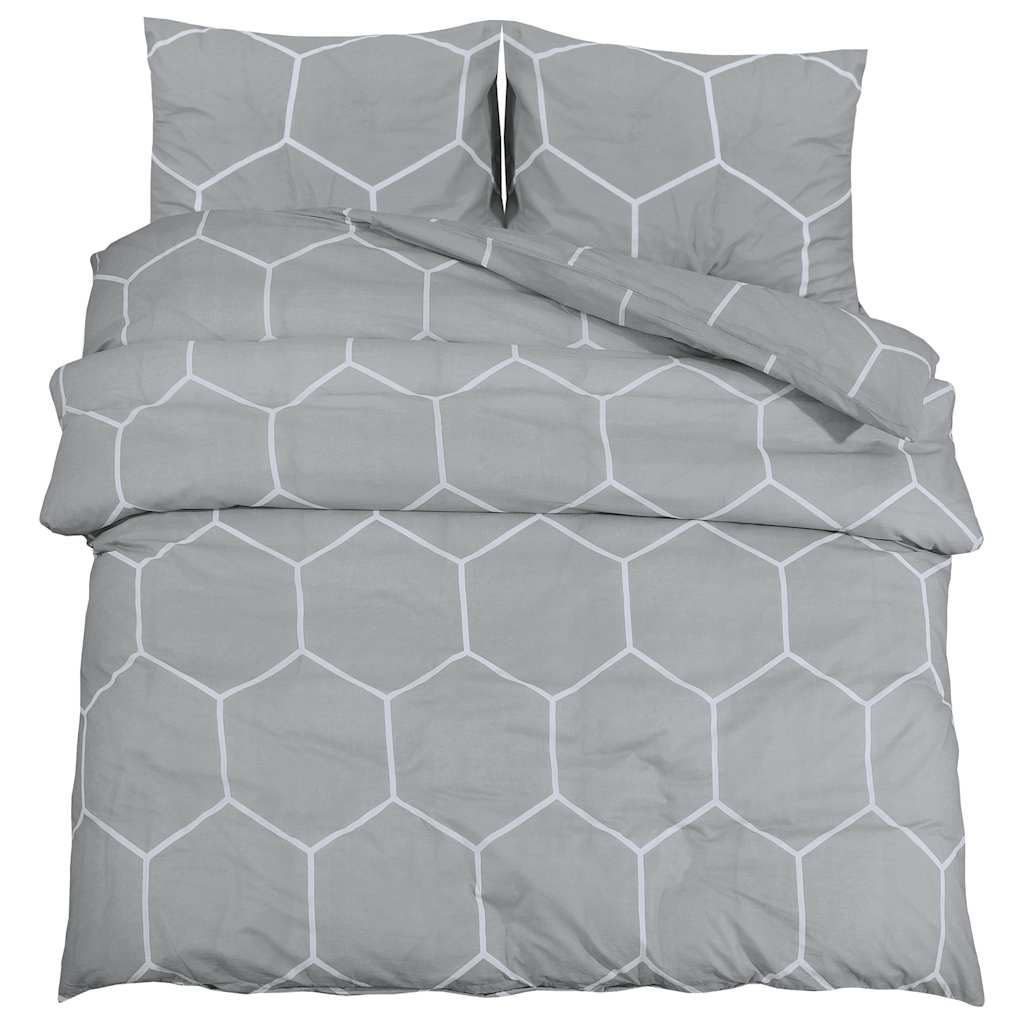 Vidaxl Duvet Crossing Set 200x200 cm Baumwollgrau