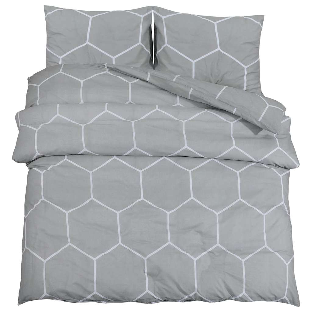 Vidaxl Duvet Crossing Set 240x220 cm Baumwollgrau