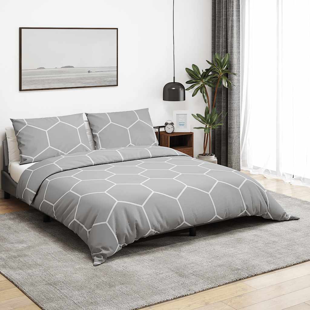 VidaXL Bettbezug-Set 260 x 220 cm Baumwolle grau