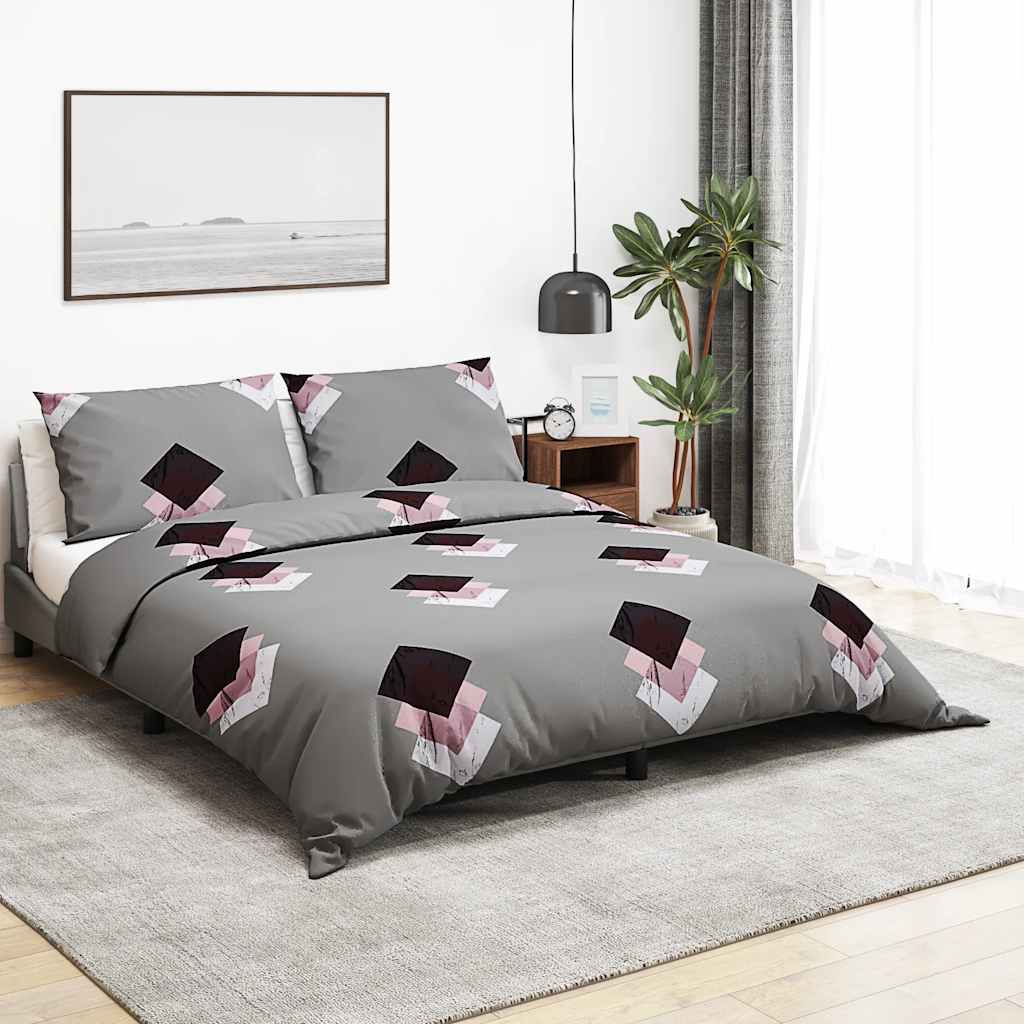 VIDAXL -Duvet -Überraschungs -Set 260x240 cm Baumwollgrau