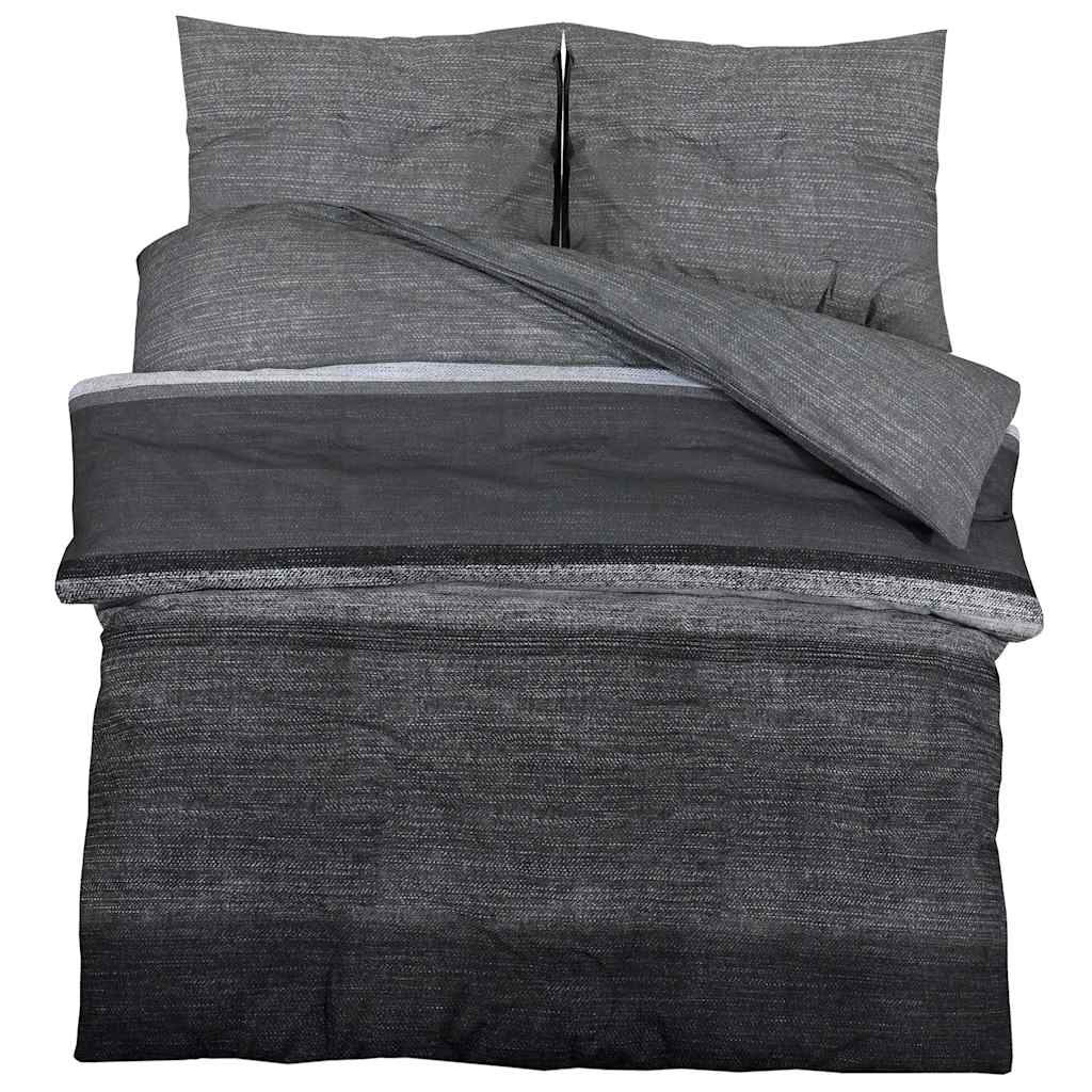 VidaXL Bettbezug-Set 135 x 200 cm Baumwolle dunkelgrau