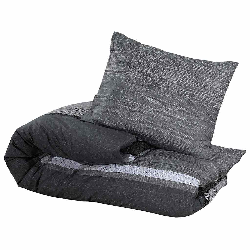 Vidaxl Duvet Crossing Set 155x220 cm Baumwolle dunkelgrau