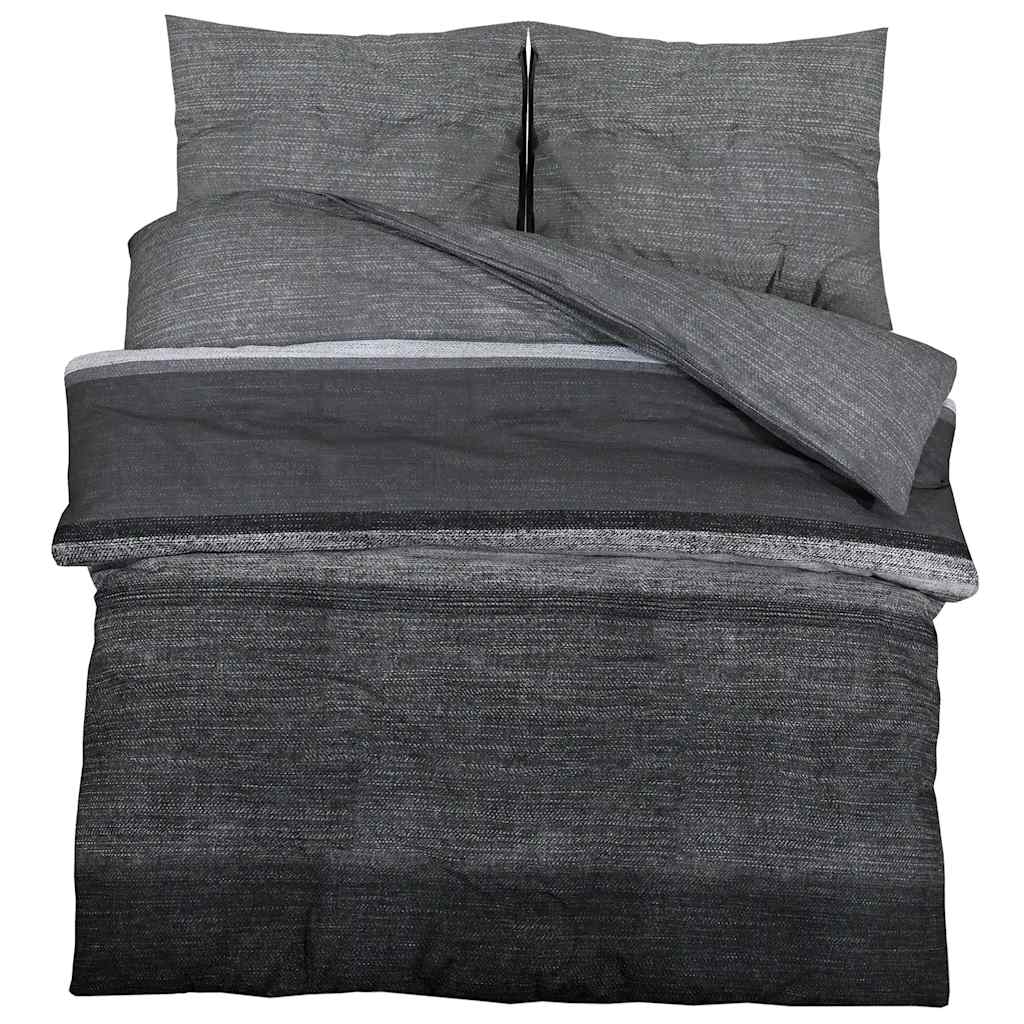 Vidaxl Duvet Overray Set 200x220 cm Baumwolle dunkelgrau