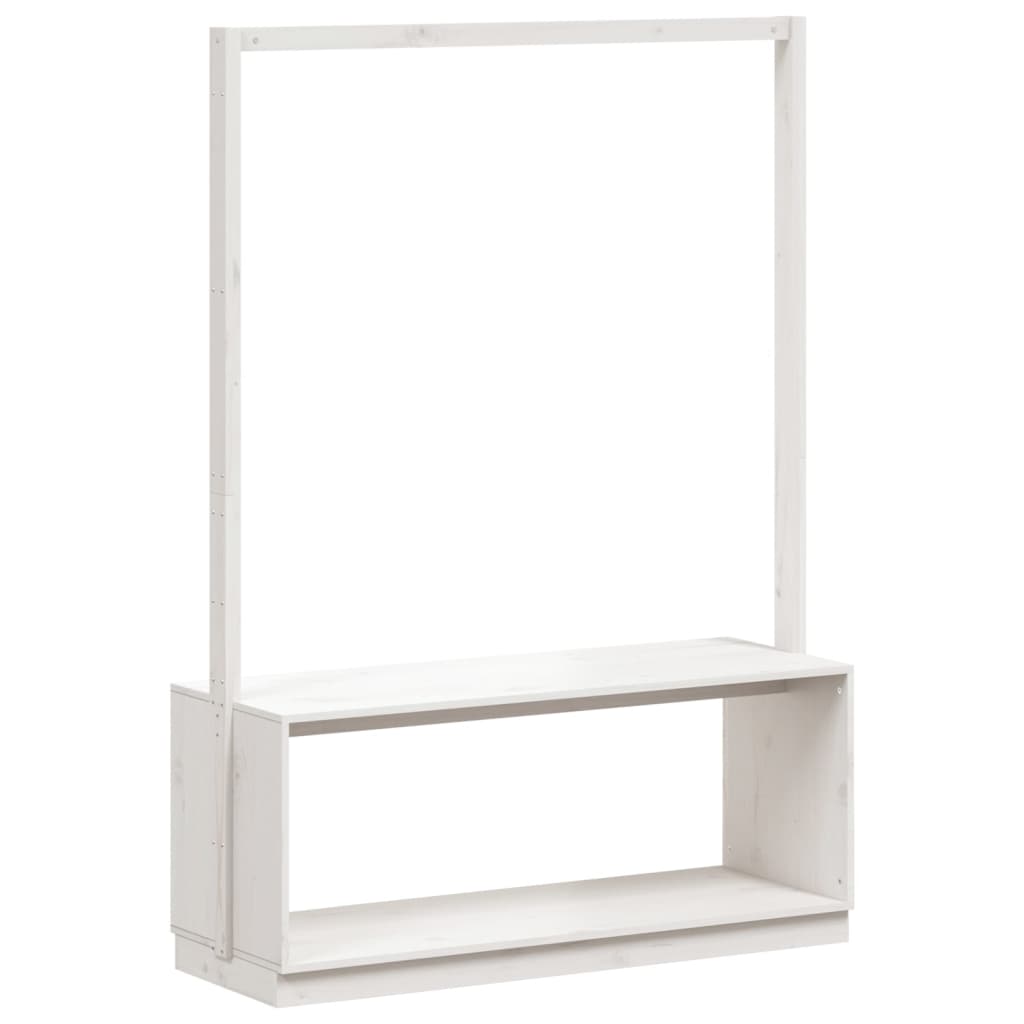 Vidaxl Clothing Rack Schuhschrank 113x40x157,5 cm Festkiefern weiß weiß