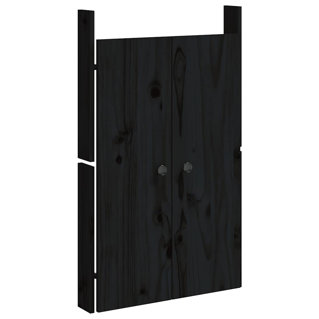Vidaxl Schranktüren für Außenküche 50x9x82 cm Kiefernholz schwarz