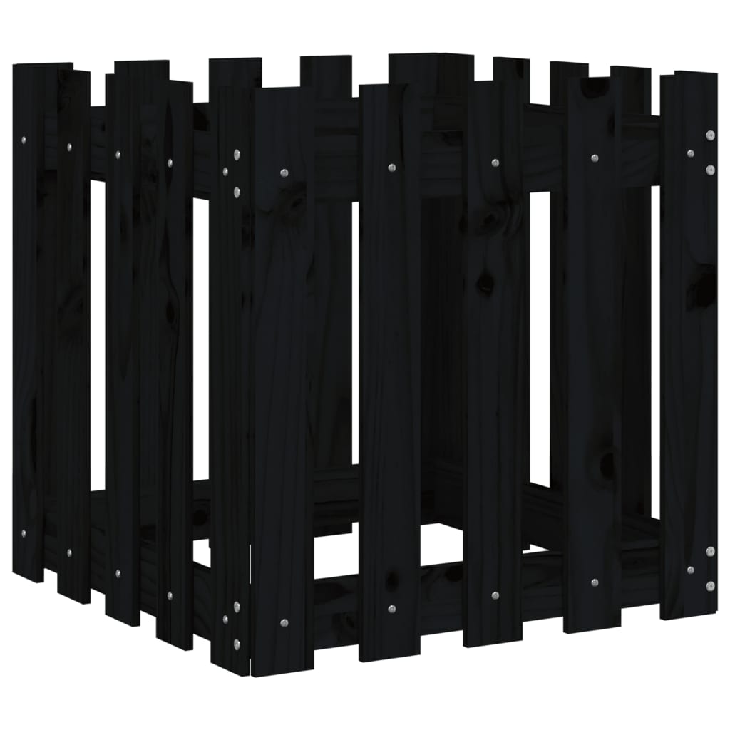 VIDAXL -Planungsbox mit Fechten 50x50x50 cm Festkiefer schwarz