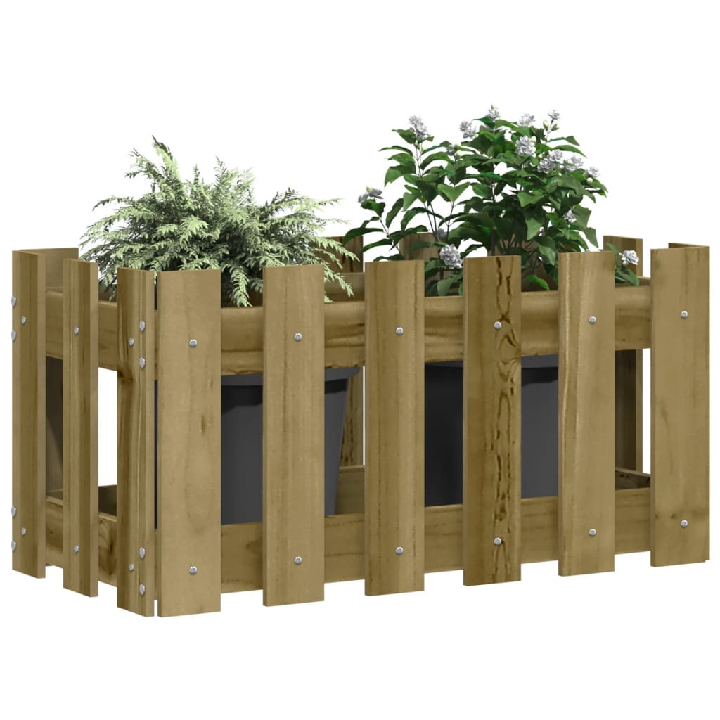 Vidaxx Pflanzgefäß mit Zaundesign 60x30x30 cm imprägniertes Kiefernholz