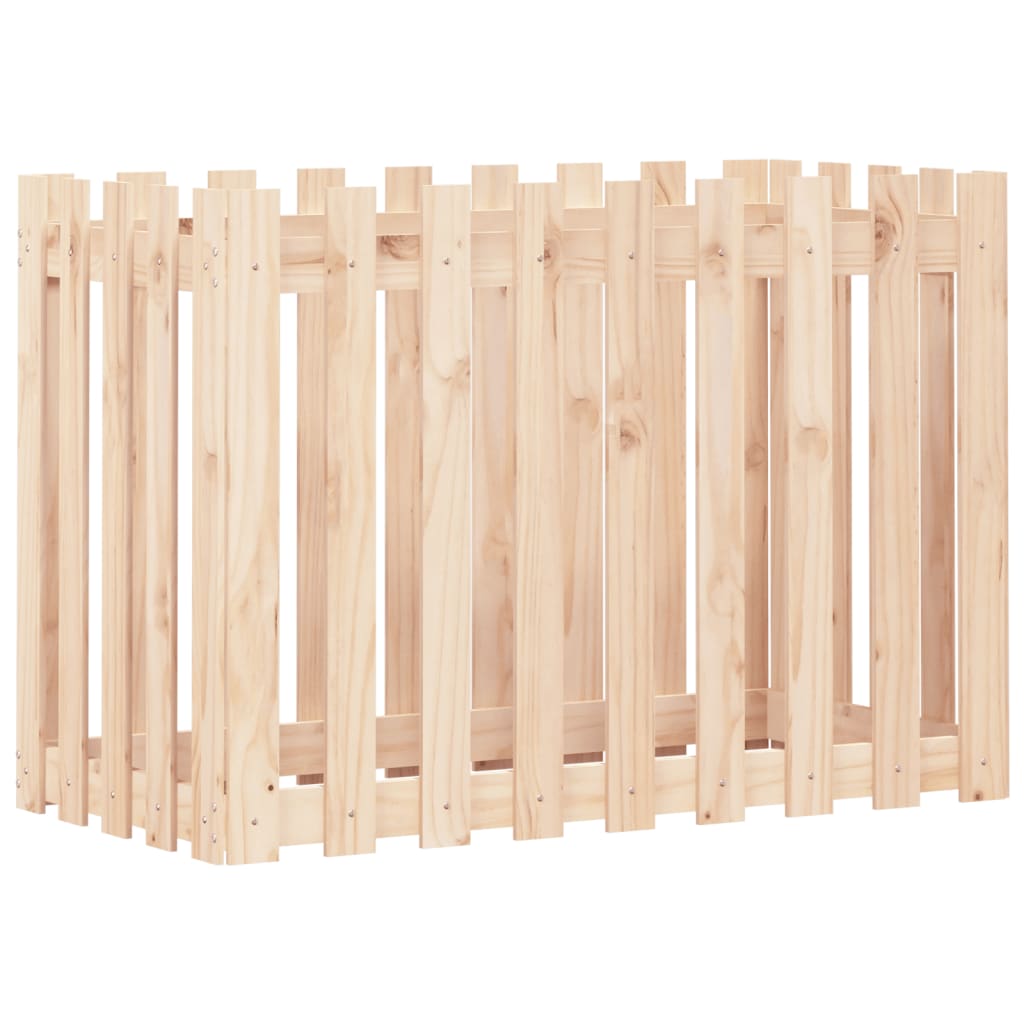 Vidaxx Pflanzkübel erhöht mit Zaundesign 100x50x70 cm Kiefernholz