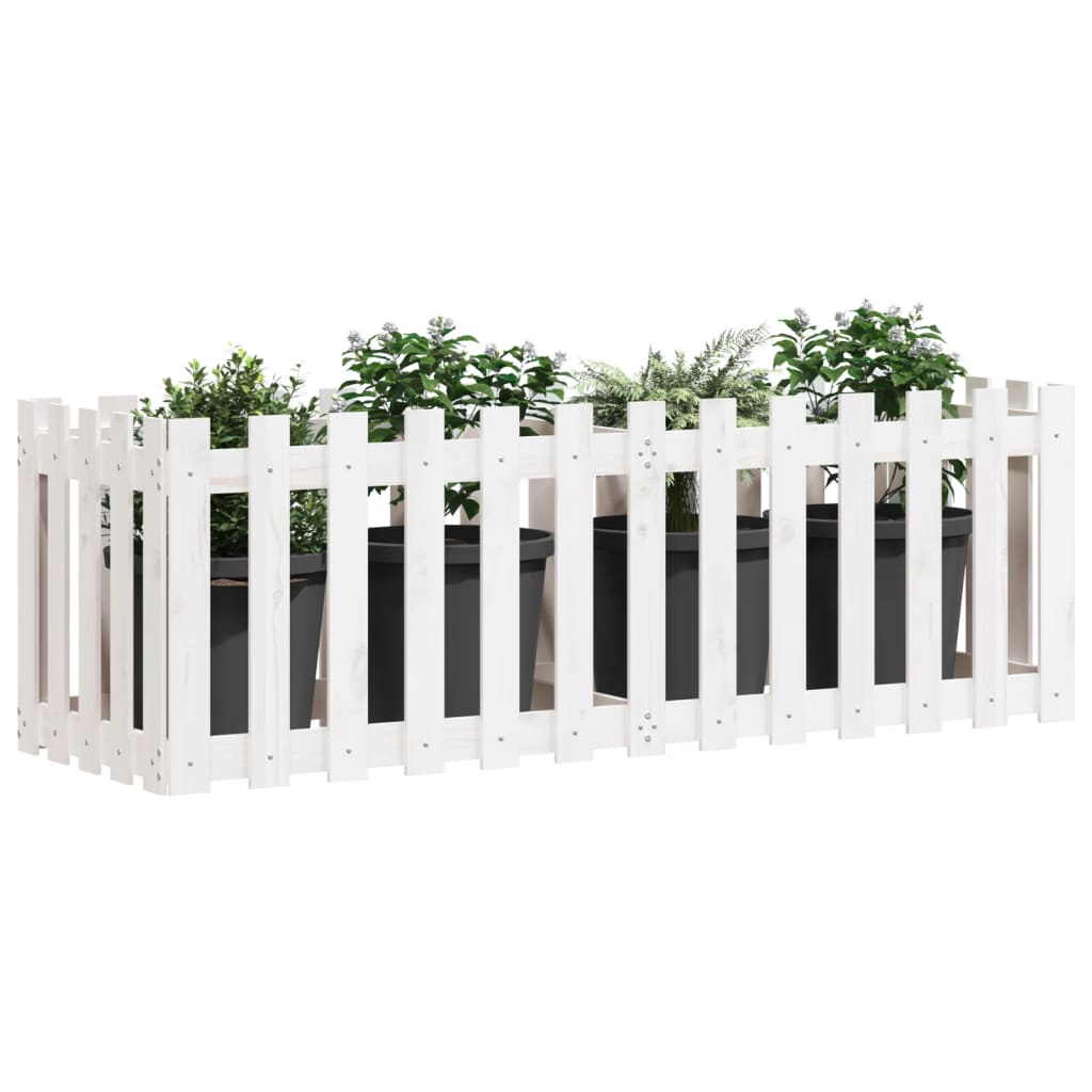 Vidaxx Pflanzgefäß Hochzaun Design 150x50x50 cm Kiefernholz weiß