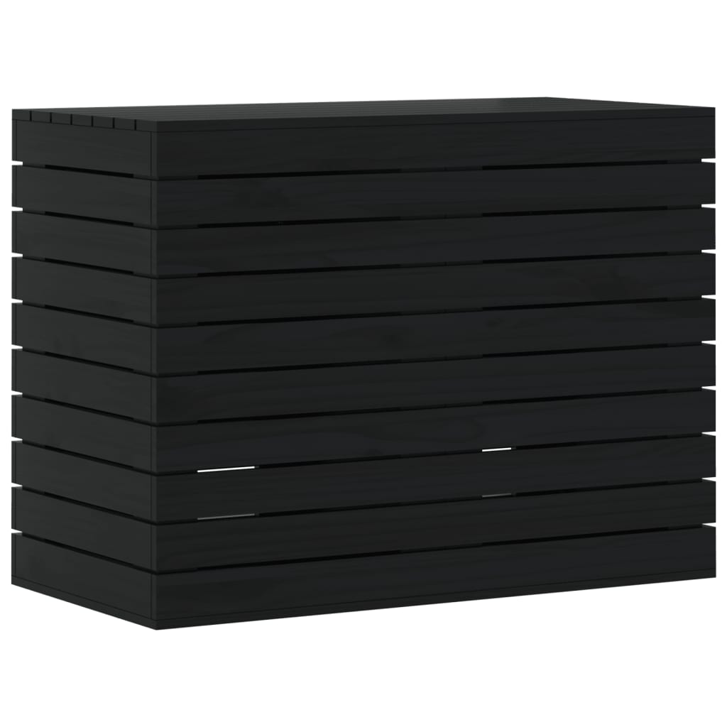 Vidaxx Wäschekorb 88,5x44x66 cm massives Kiefernholz schwarz