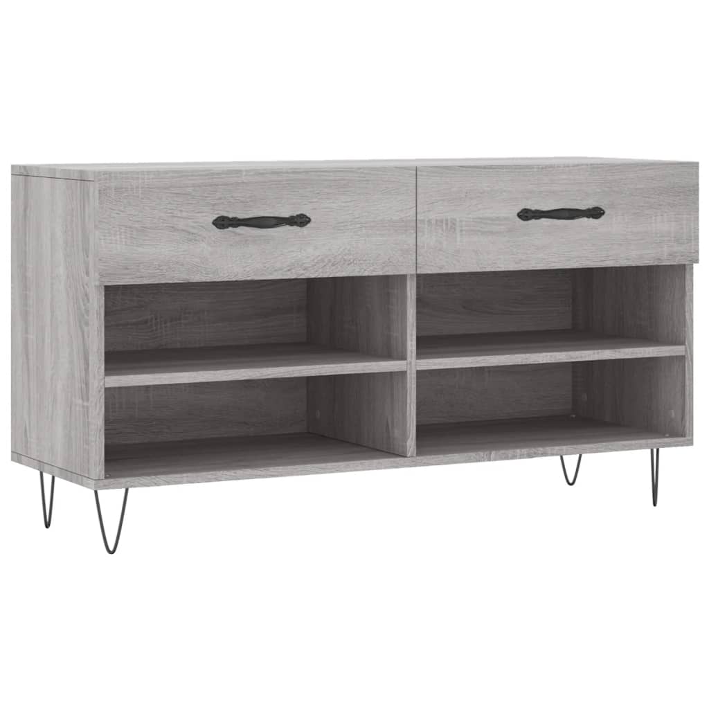Vidaxx Schuhbank 102x35x55 cm, Holzwerkstoff, Farbe Sonoma-Eiche grau