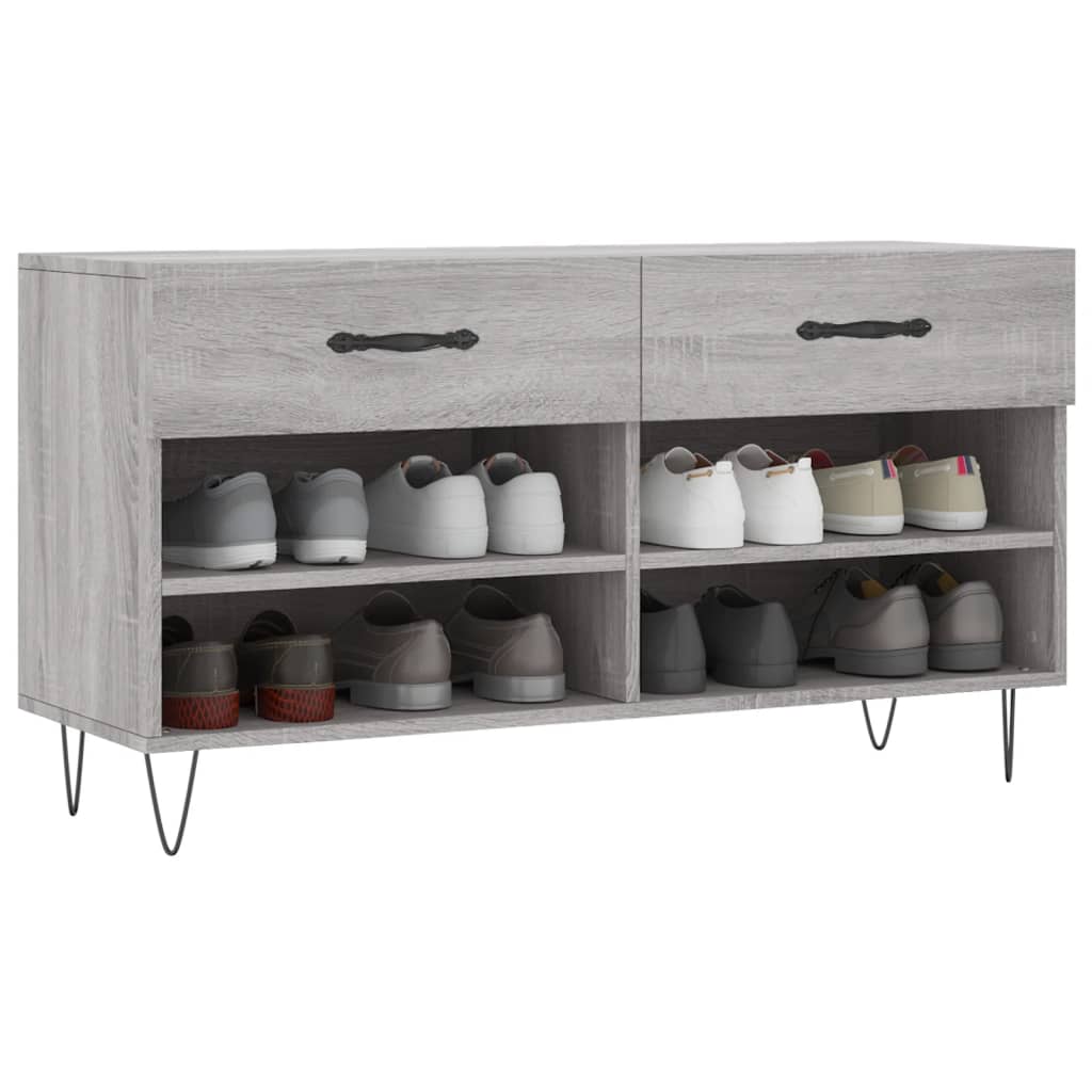 Vidaxx Schuhbank 102x35x55 cm, Holzwerkstoff, Farbe Sonoma-Eiche grau
