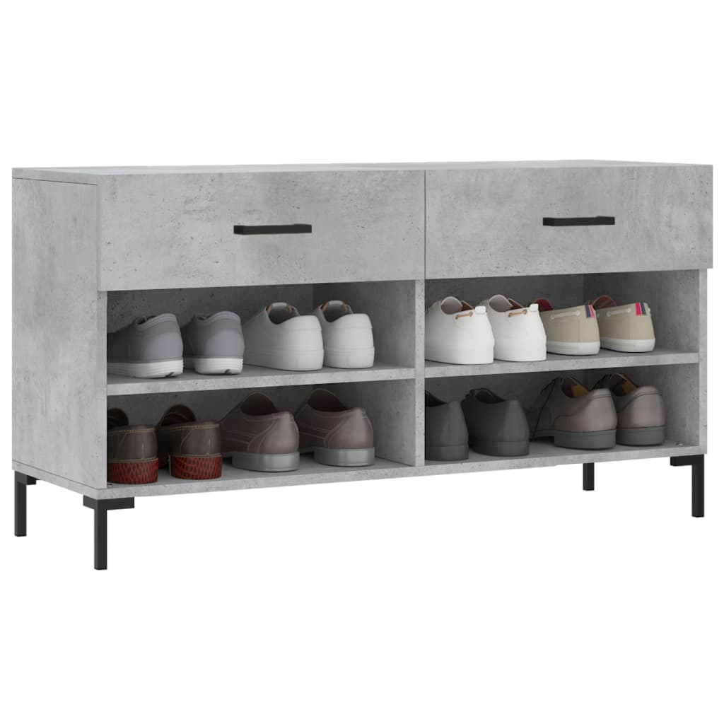 Vidaxx Schuhbank 102x35x55 cm Holzwerkstoff betongrau