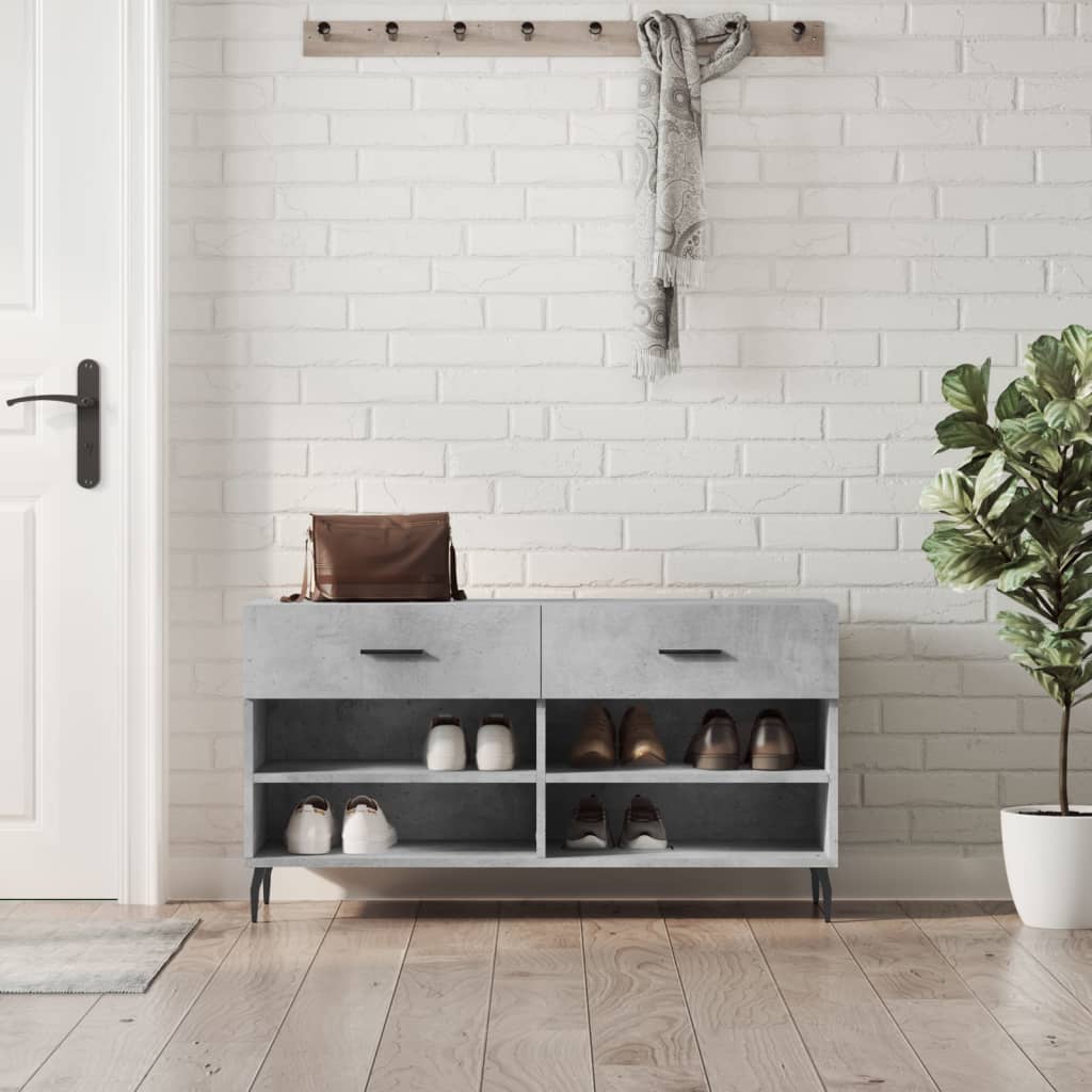 Vidaxx Schuhbank 102x35x55 cm Holzwerkstoff betongrau