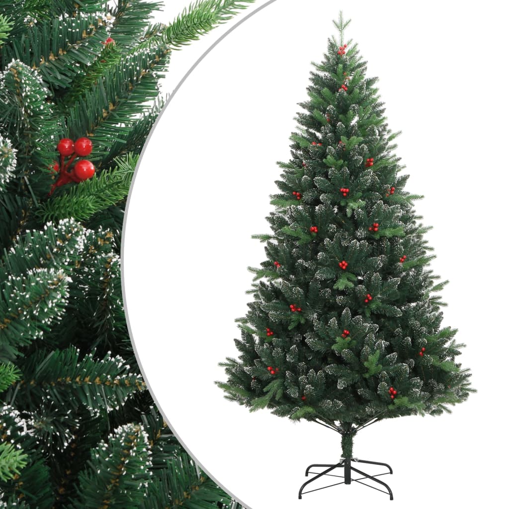Vidaxl künstlicher Weihnachtsbaum mit Scharnieren und roten Beeren 240 cm