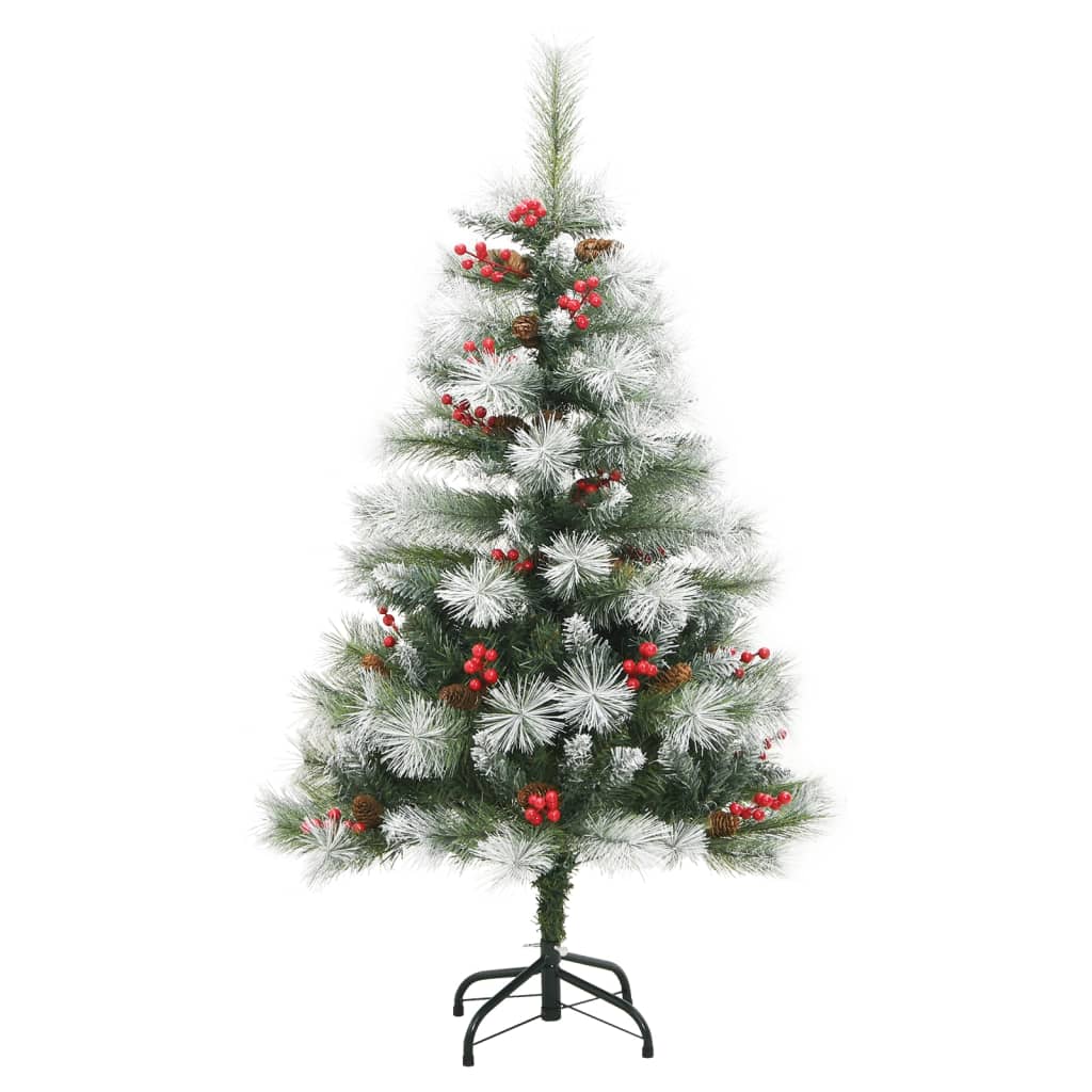 Vidaxl künstlicher Weihnachtsbaum mit Scharnieren, Tannenzapfen und Beeren, 150 cm