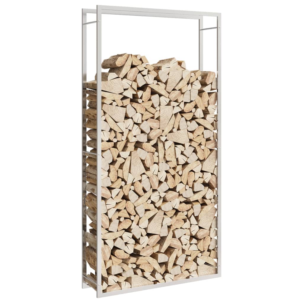 VidaXL Kaminholzregal 110x28x214 cm Edelstahl