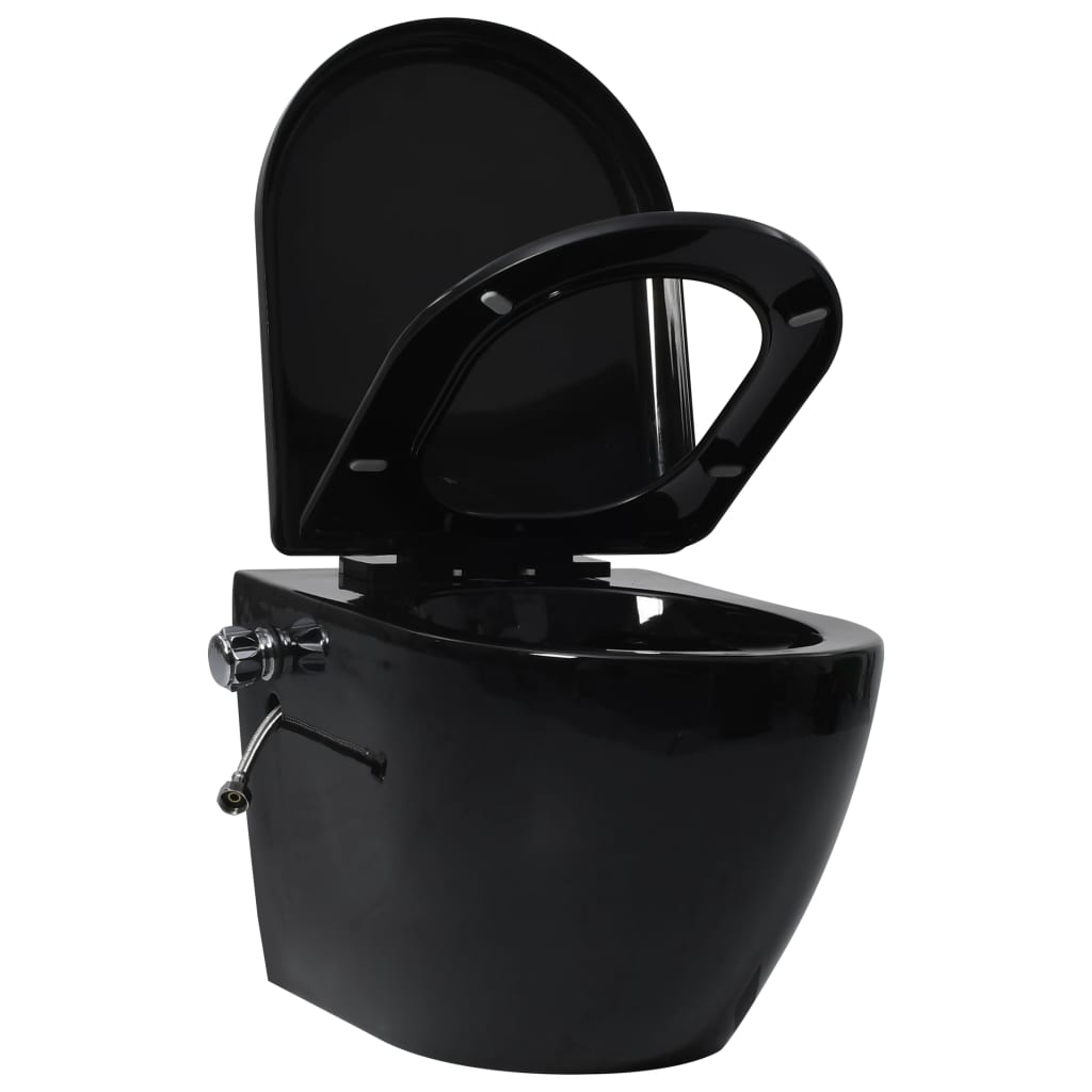 VidaXL Wand-WC ohne Spülrand mit verstecktem Spülkasten aus Keramik weiß