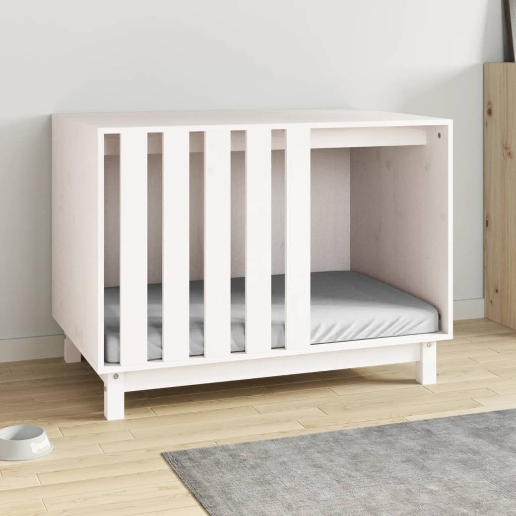 Vidaxx Hundehütte 90x60x67 cm massives Kiefernholz weiß