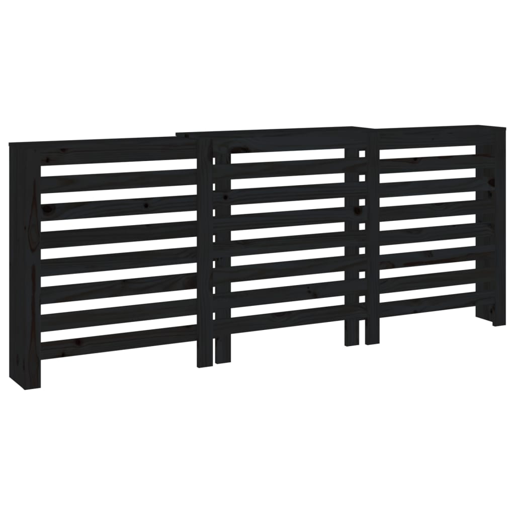 VidaXL Heizkörpergehäuse 210x21x85 cm massives Kiefernholz schwarz