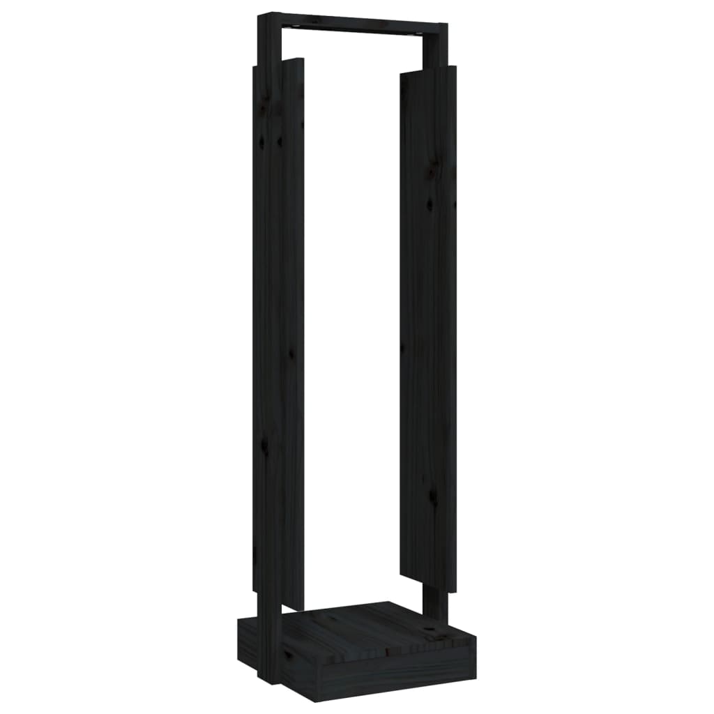 VidaXL Holzhalter 33,5x30x110 cm massives Kiefernholz schwarz