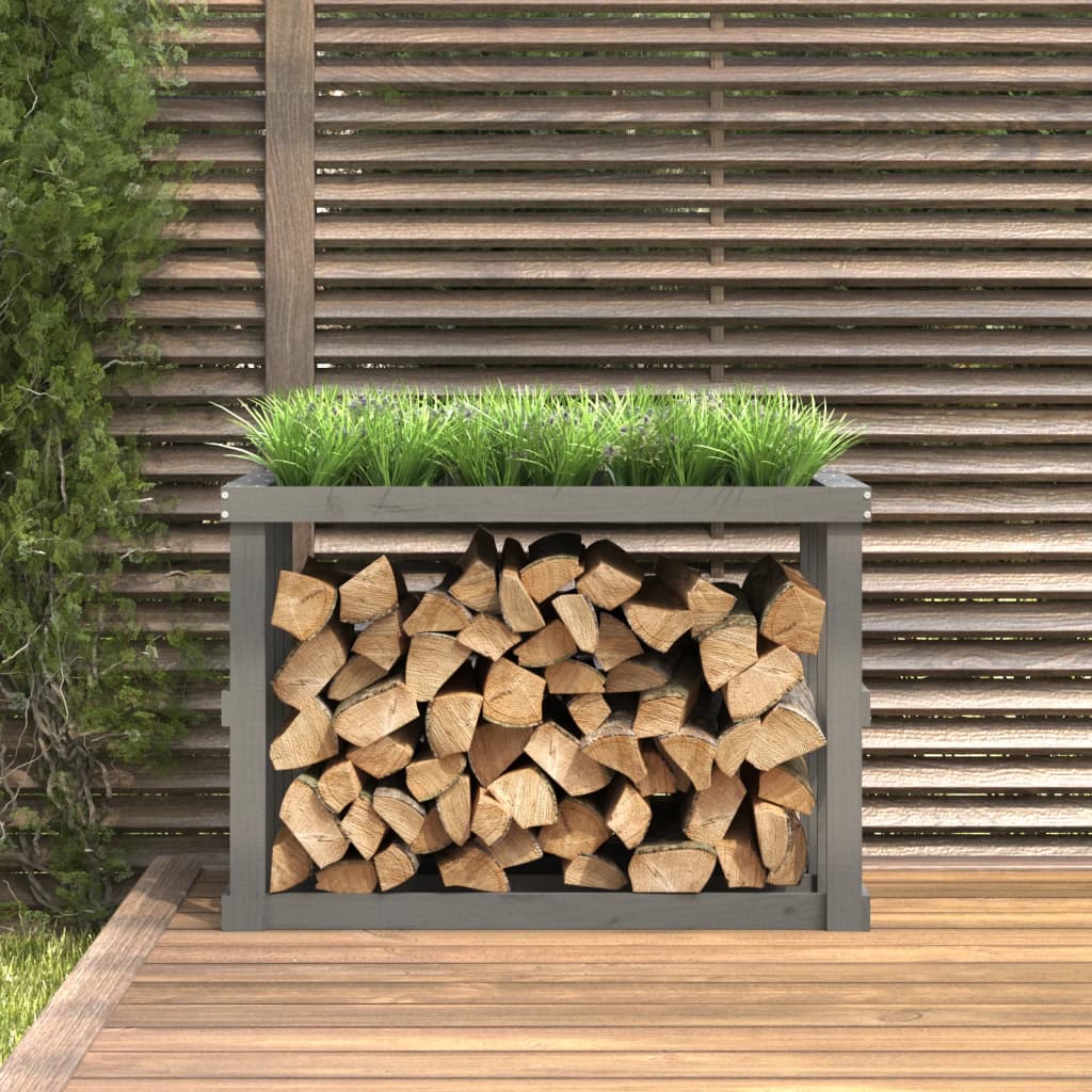 Vidaxl Holzblockhalter 108x52x74 cm Festkiefergrau