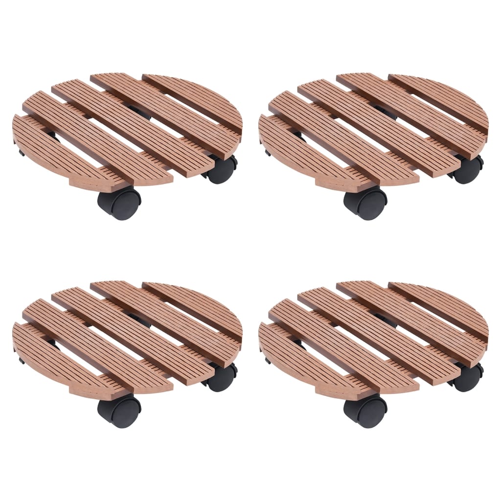VidaXL Pflanzenwagen 4 Stk. Ø30x7,5 cm HKC braun