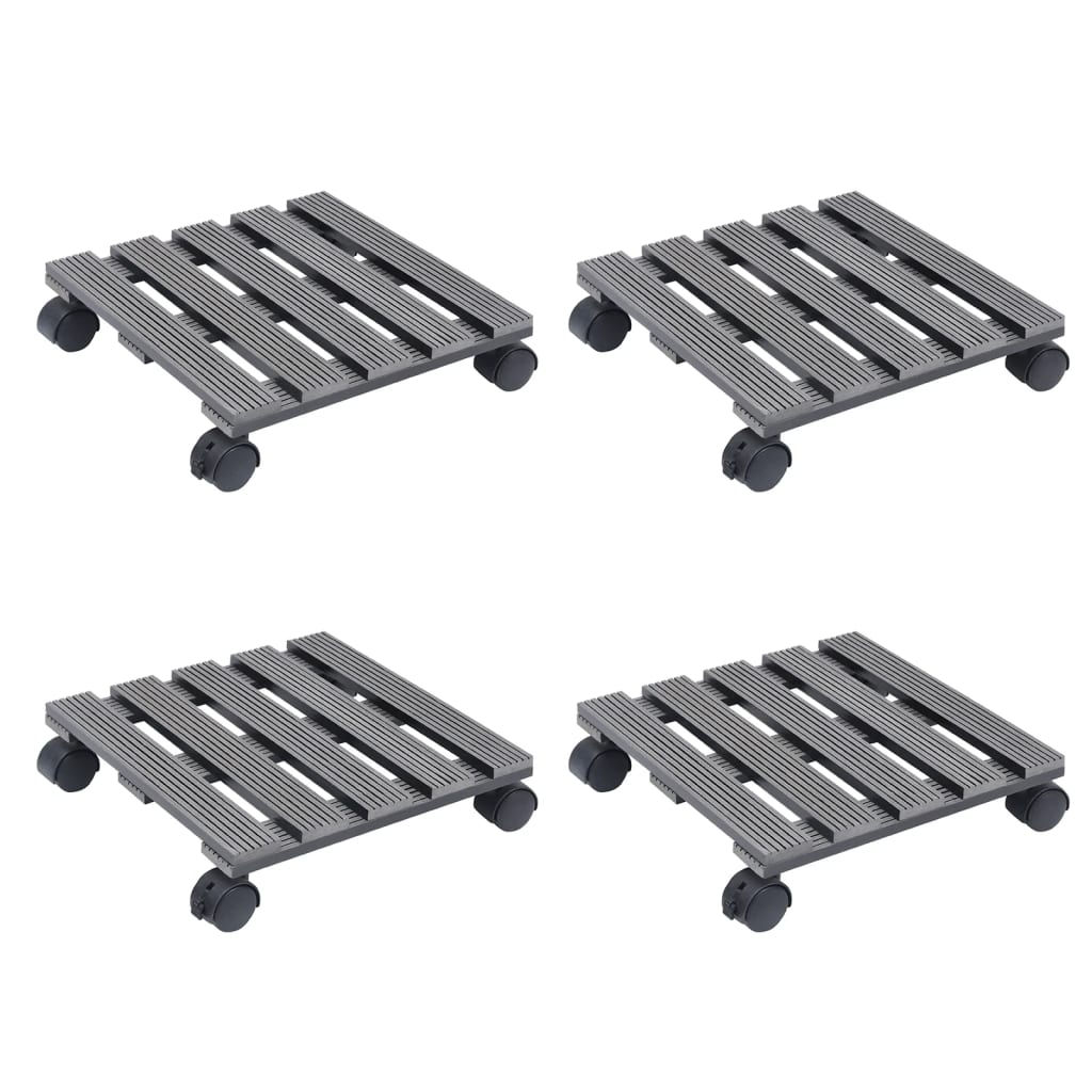 VidaXL Pflanzenwagen 4 Stk. 30x30x7,5 cm HKC grau