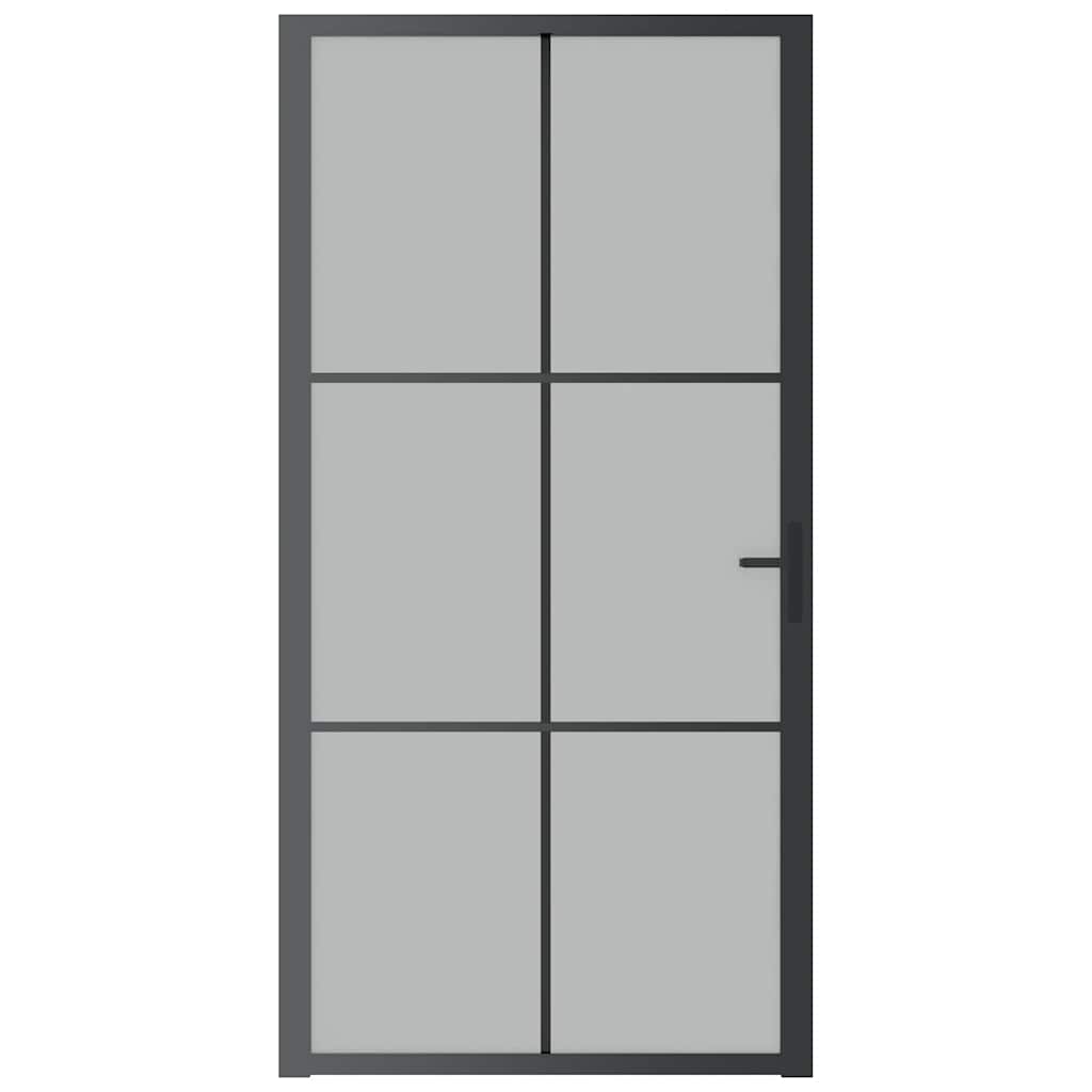 Vidaxx Innentür 102,5x201,5 cm Milchglas und Aluminium schwarz