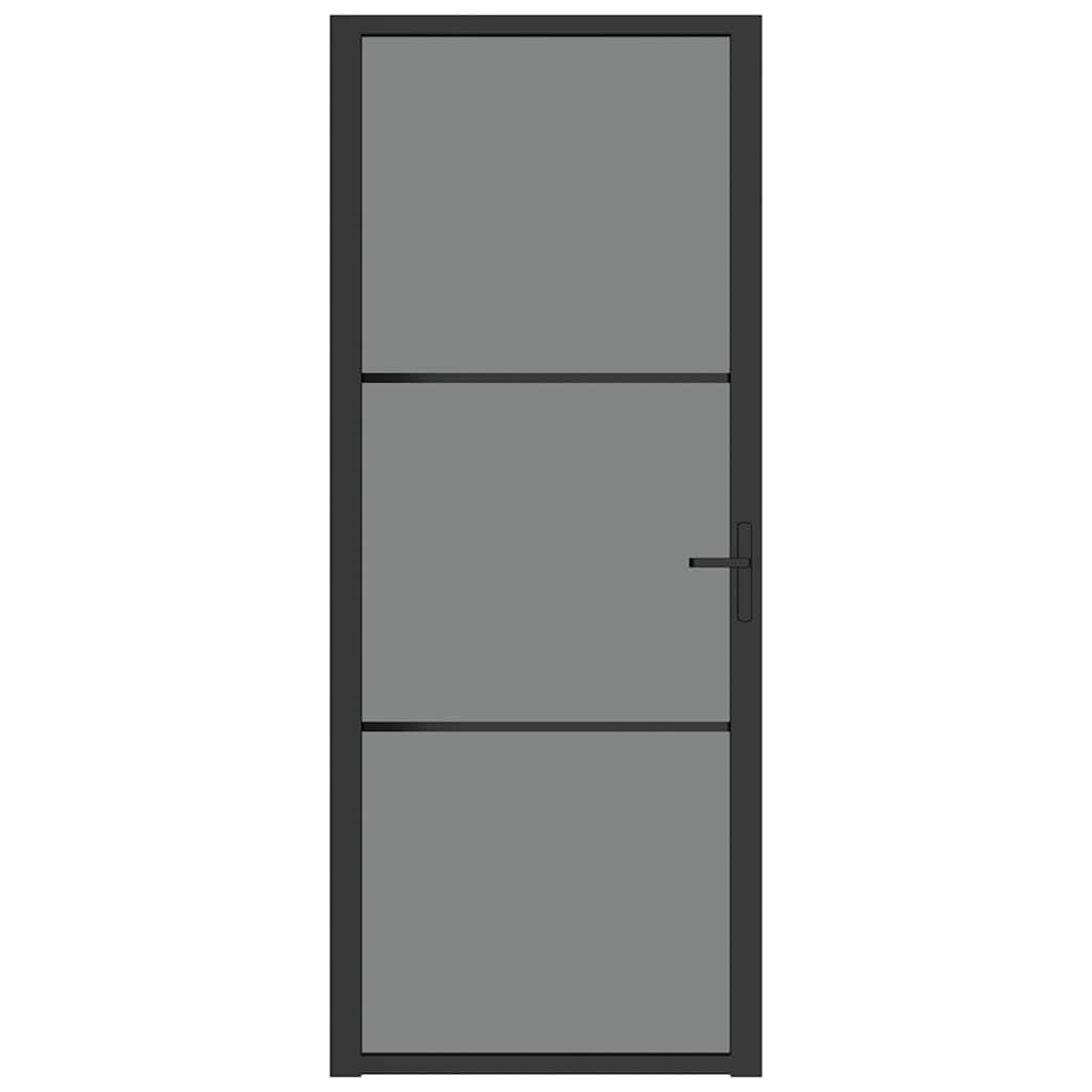Vidaxx Innentür 83x201,5 cm ESG-Glas und Aluminium schwarz