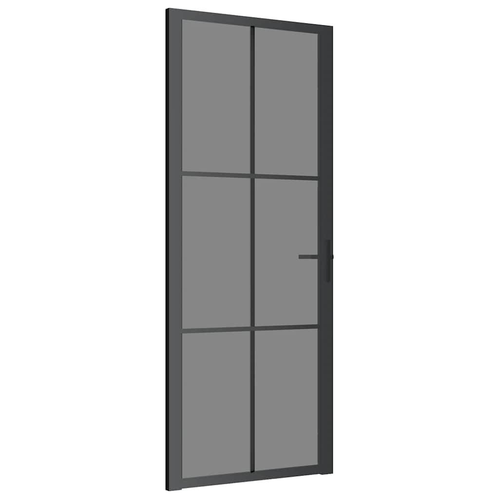 VidaXL Innentür 83x201,5 cm ESG-Glas und Aluminium schwarz