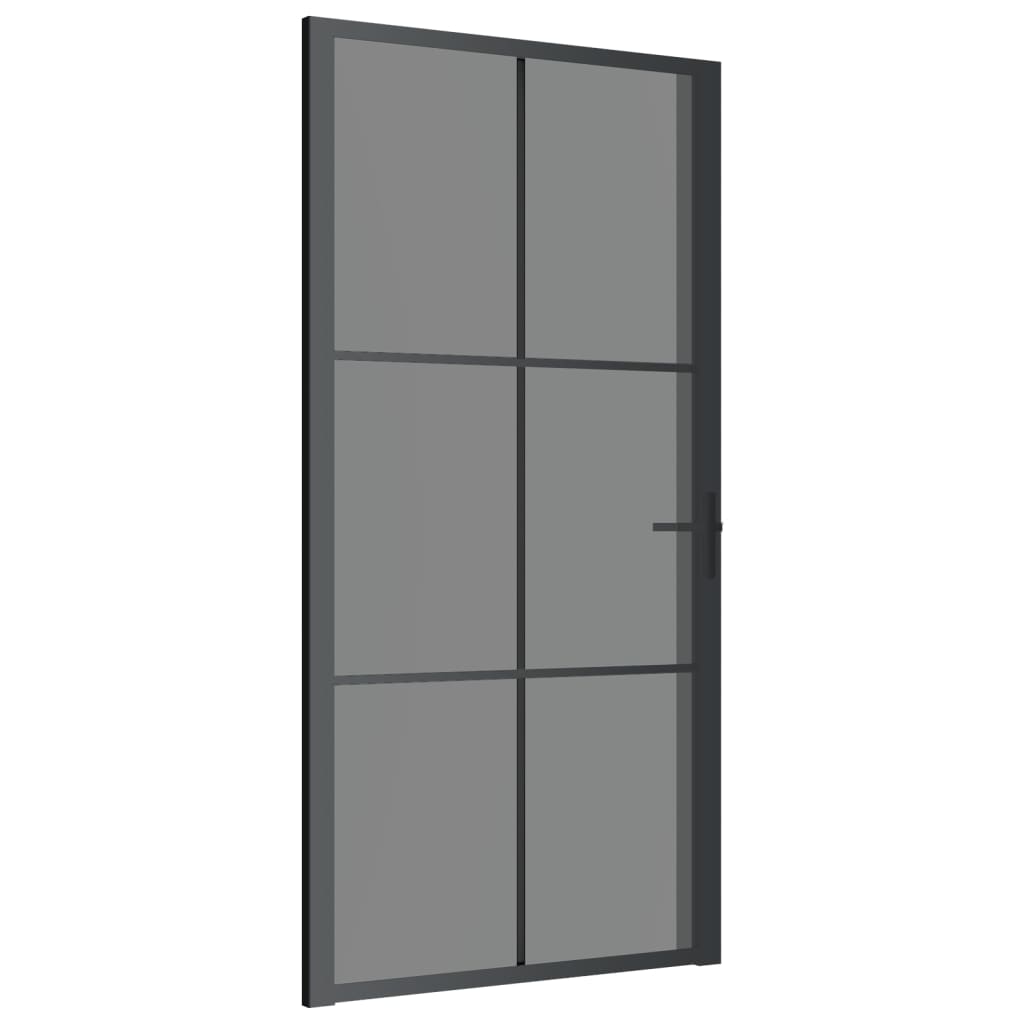 VidaXL Innentür 102,5 x 201,5 cm ESG-Glas und schwarzes Aluminium