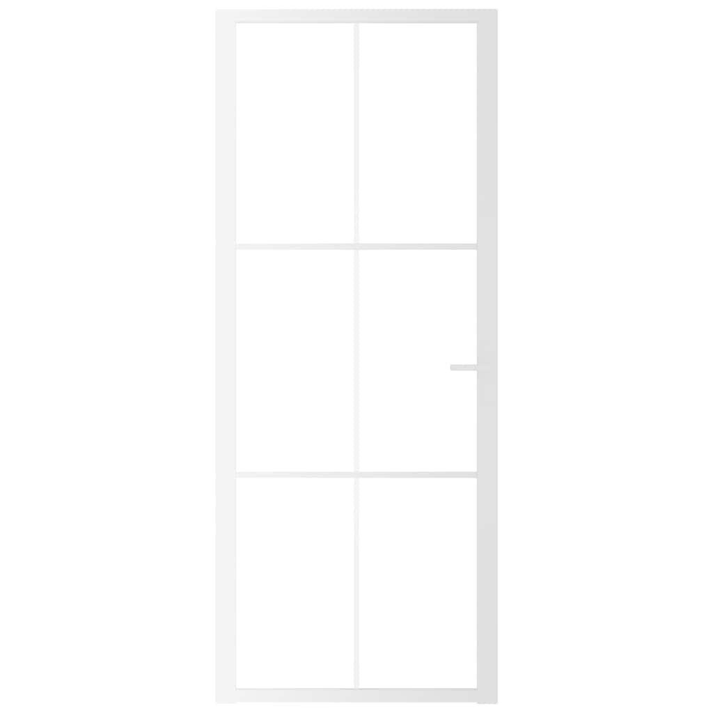 VidaXL Innentür 83x201,5 cm ESG-Glas und Aluminium weiß