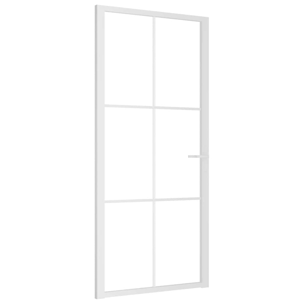 Vidaxx Innentür 93x201,5 cm ESG-Glas und Aluminium weiß