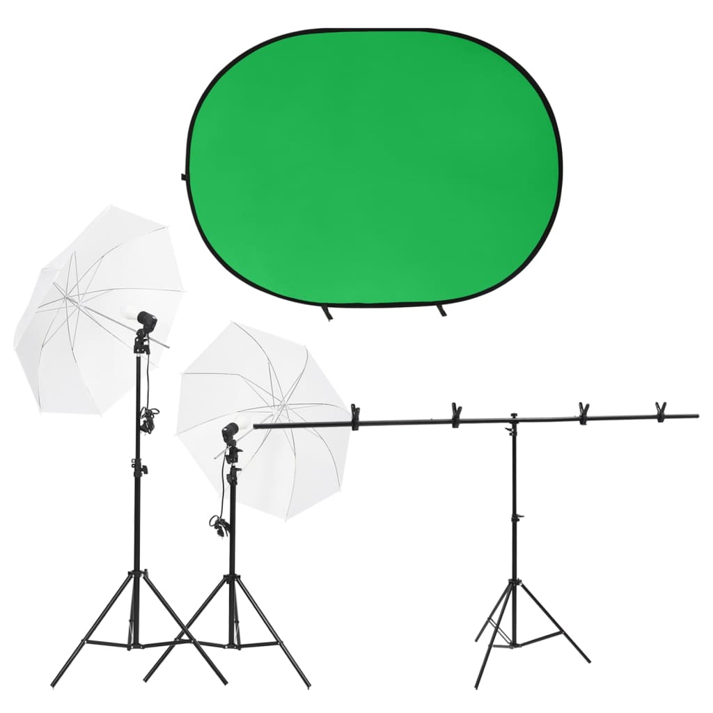 Vidaxxl Fotostudio-Set mit Beleuchtungsset und Hintergrundleinwand