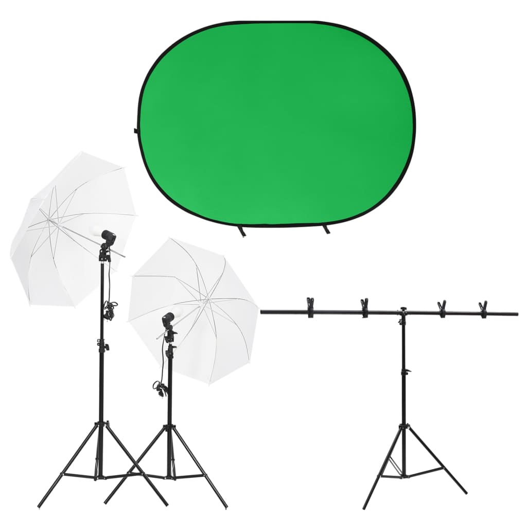 Vidaxxl Fotostudio-Set mit Beleuchtungsset und Hintergrundleinwand