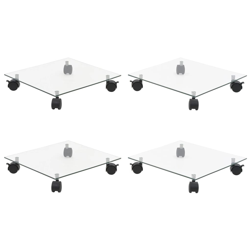 VidaXL Pflanzenrollen 4 Stück quadratisch 35x35 cm Hartglas