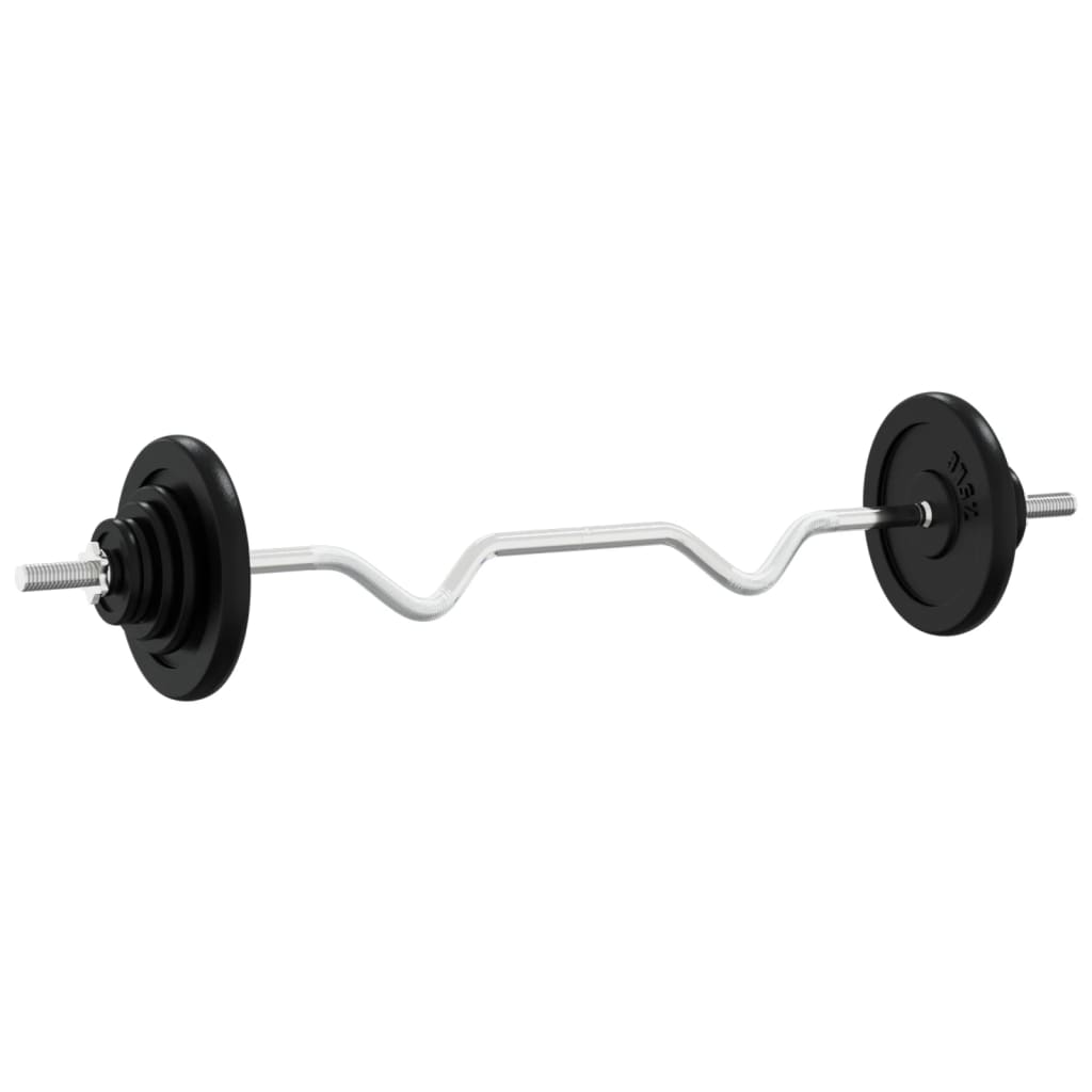 VidaXL Hantel mit Gewichten 60 kg aus Gusseisen und verchromtem Stahl