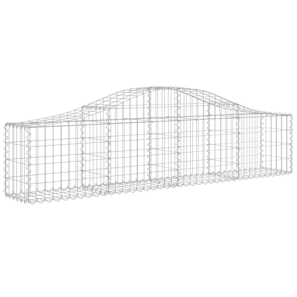 VidaXL Gabionen 7 Stück gebogen 200x30x40 60 cm verzinktes Eisen