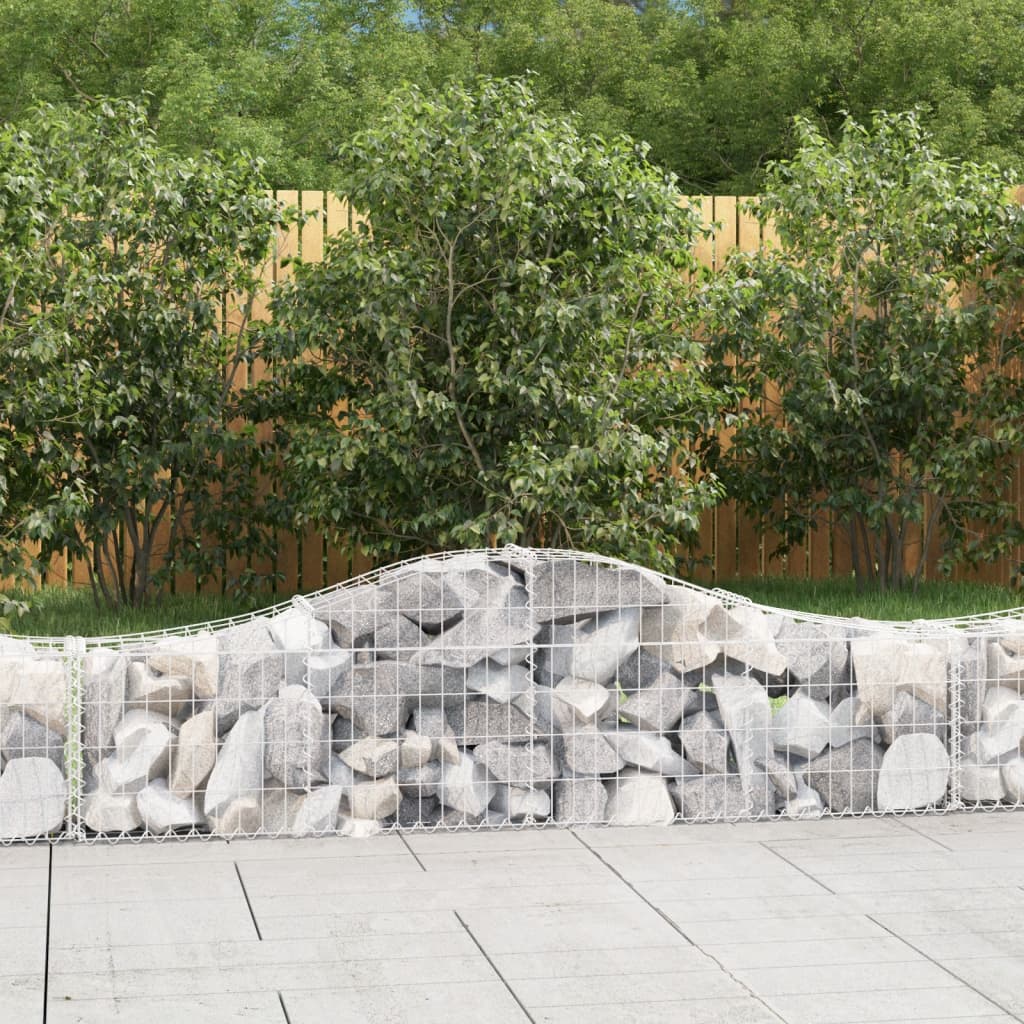VidaXL Gabionen 9 Stück gebogen 200x30x40 60 cm verzinktes Eisen