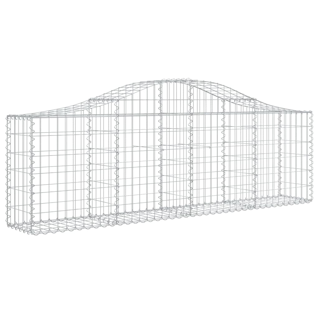 VidaXL Gabionen 7 Stück gebogen 200x30x60 80 cm verzinktes Eisen