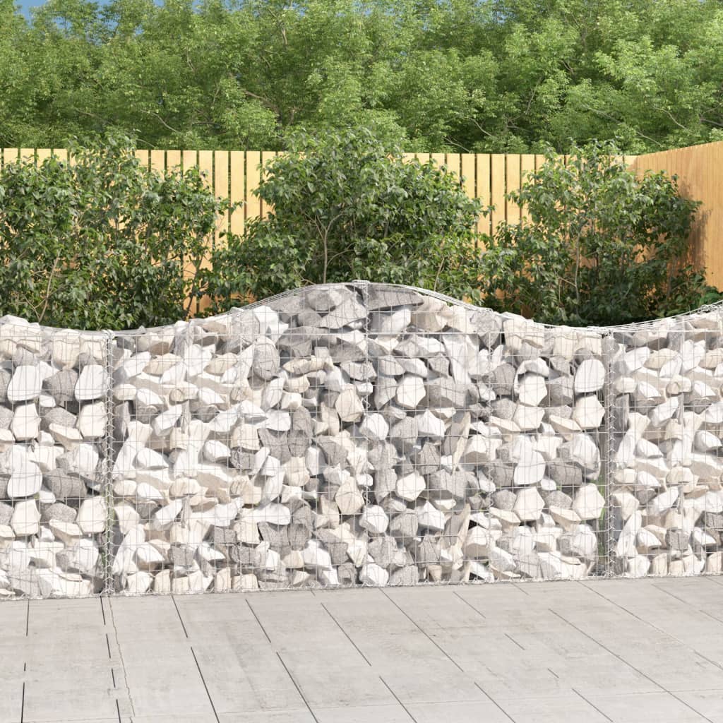 VidaXL Gabionen 3 Stück gebogen 200x30x100 120 cm Eisen