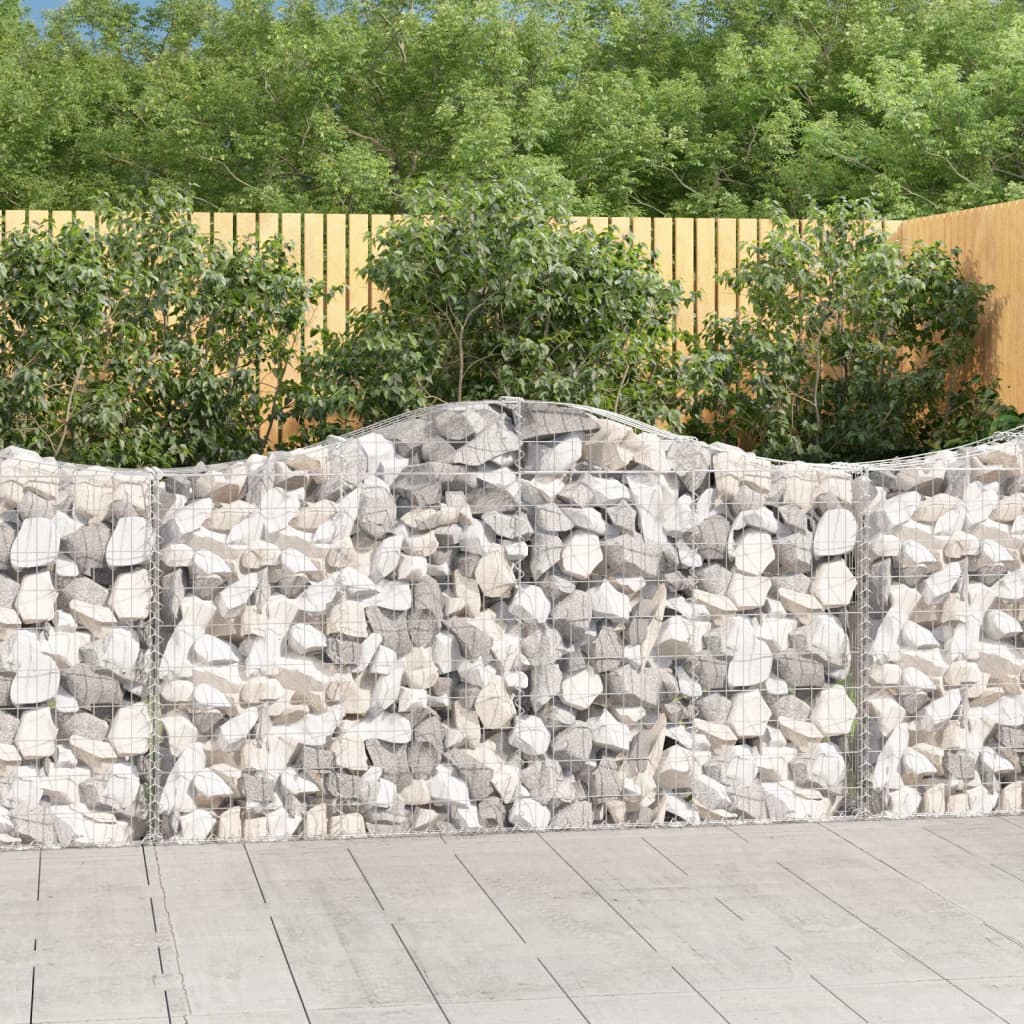 VidaXL Gabionen 4 Stück gebogen 200x30x100 120 cm Eisen