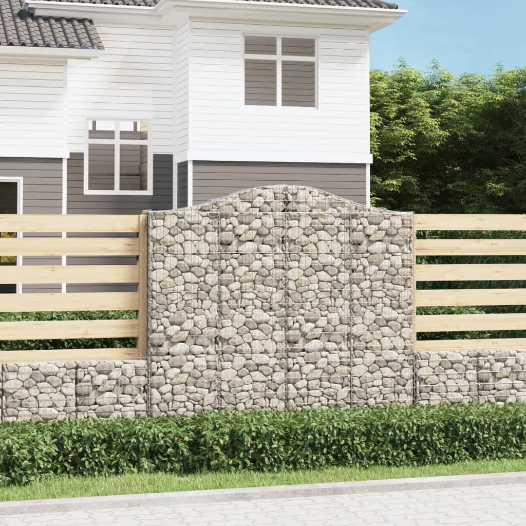 VidaXL Gabionen 2 Stück gebogen 200x30x180 200 cm Eisen