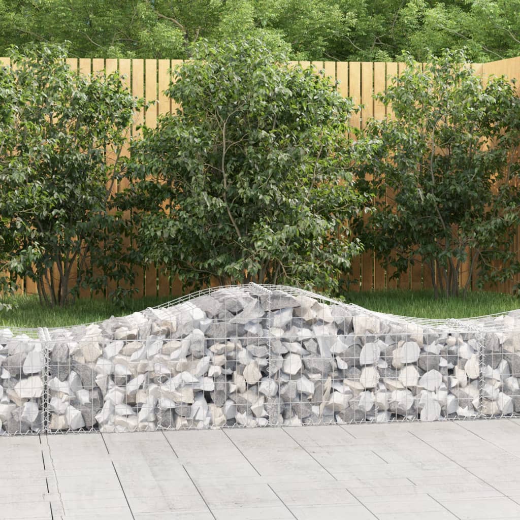 VidaXL Gabionen 9 Stück gebogen 200x50x40 60 cm verzinktes Eisen