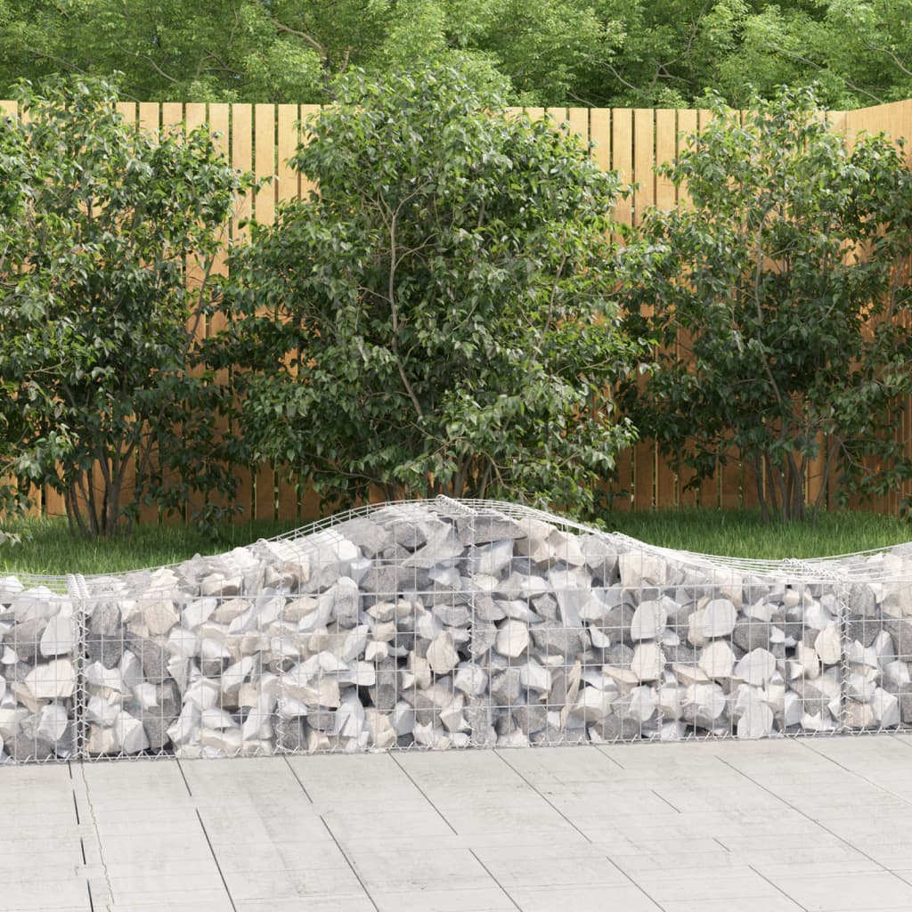 VidaXL Gabionen 18 Stück gebogen 200x50x40 60 cm verzinktes Eisen