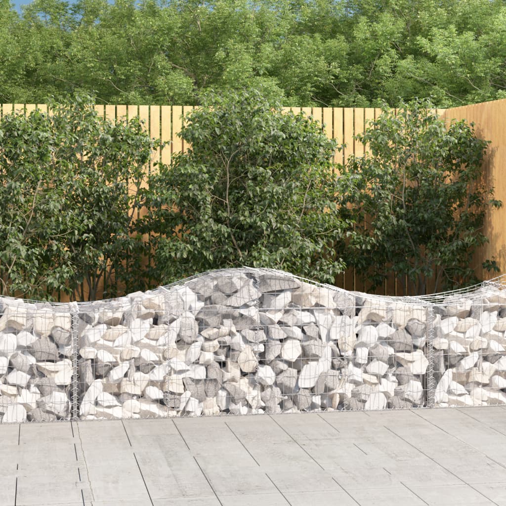 VidaXL Gabionen 8 Stück gebogen 200x50x60 80 cm verzinktes Eisen