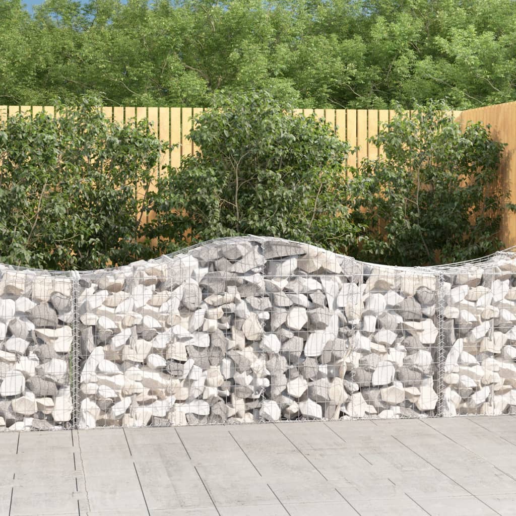VidaXL Gabionen 4 Stück gebogen 200x50x80 100 cm verzinktes Eisen