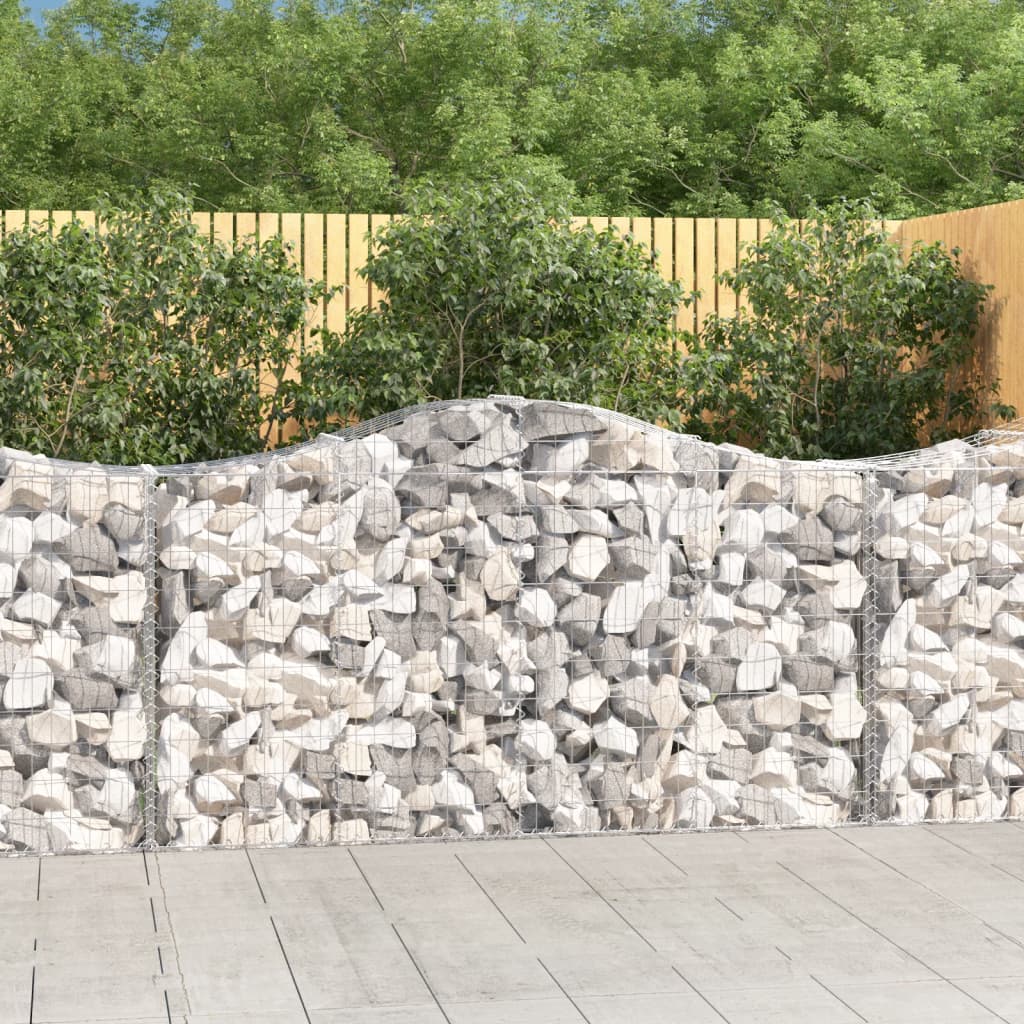 VidaXL Gabionen 5 Stück gebogen 200x50x100 120 cm Eisen